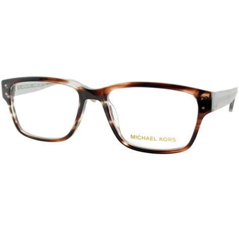 Michael Kors 226 Unisex Rectangle Eyeglasses Brown Horn 53mm